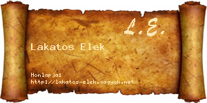 Lakatos Elek névjegykártya